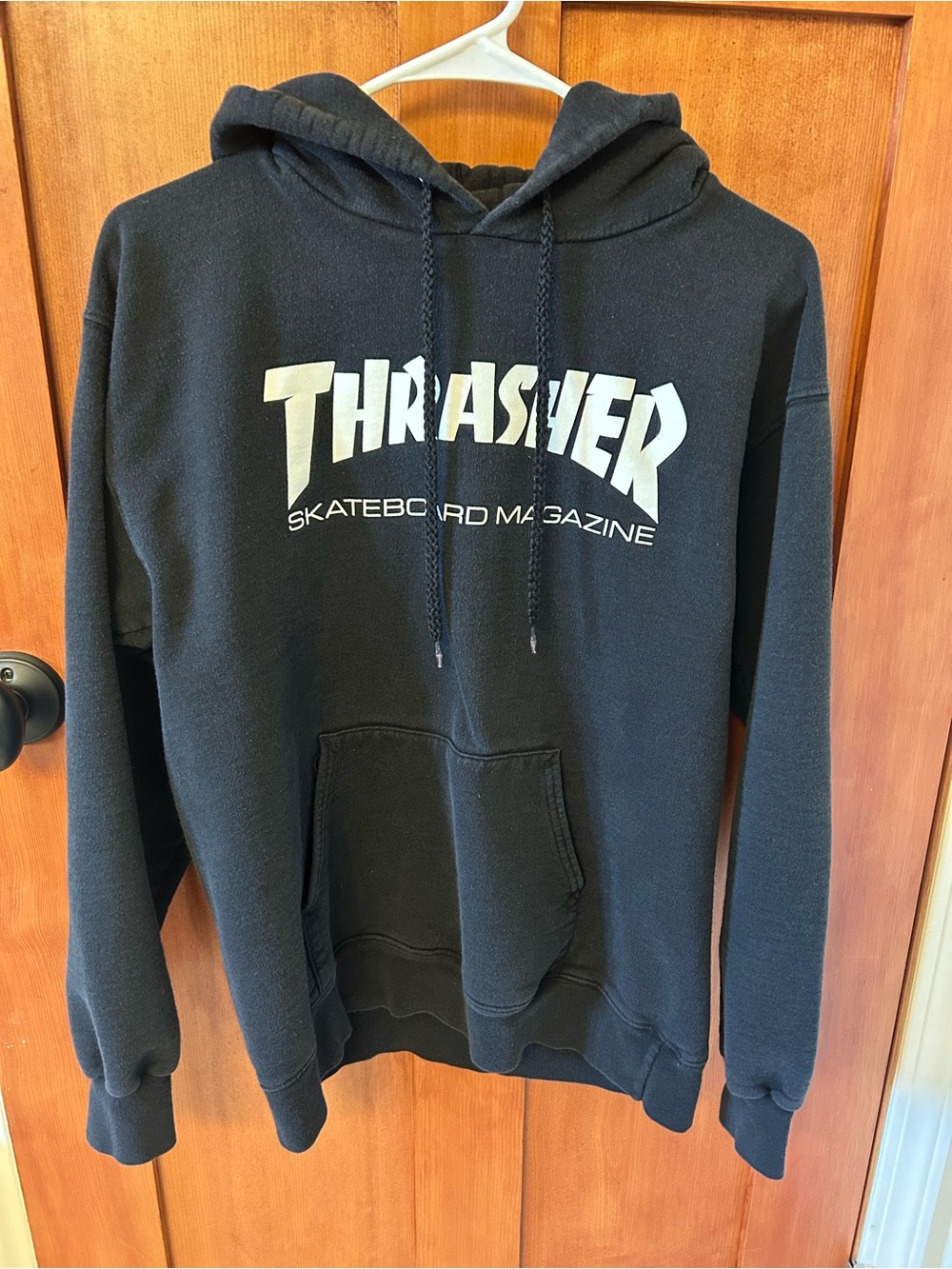 Thrasher Black Hoodie with White Logo